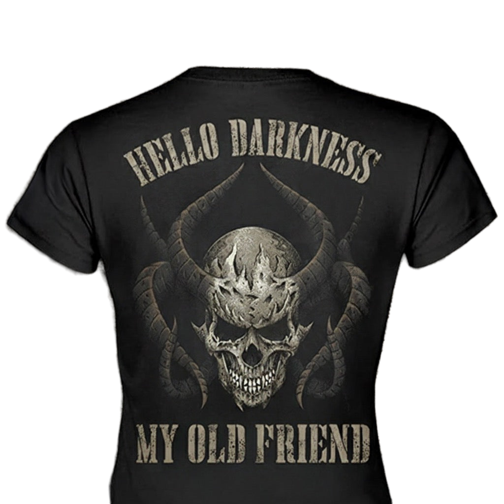 Hello Darkness distressed graphic women's T-shirt - view 6 - Reborn XII