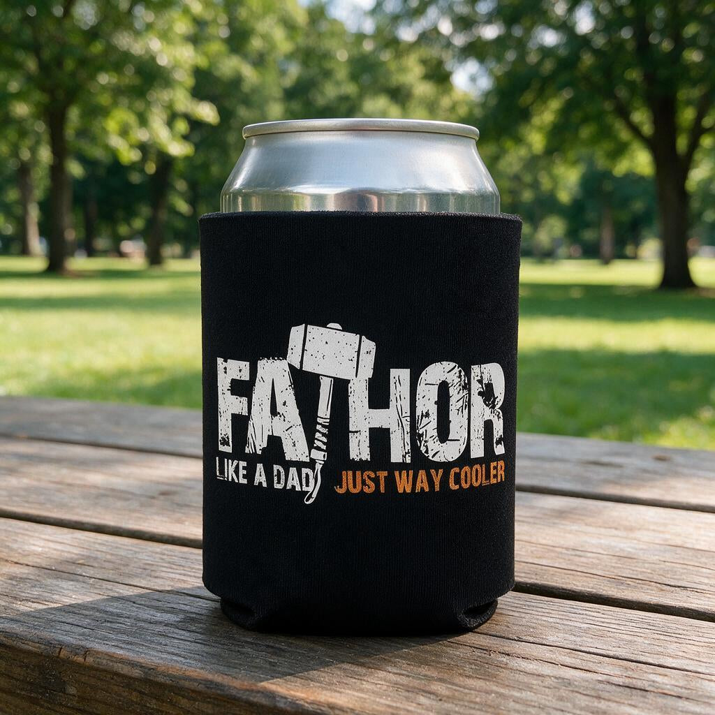 Fathor - Can Cooler 6-Pack — foam can cooler with funny dad graphic — Reborn XII