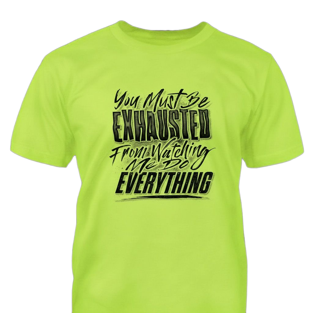 Exhausted From Watching distressed graphic hi-vis safety T-shirt - view 5 - Reborn XII