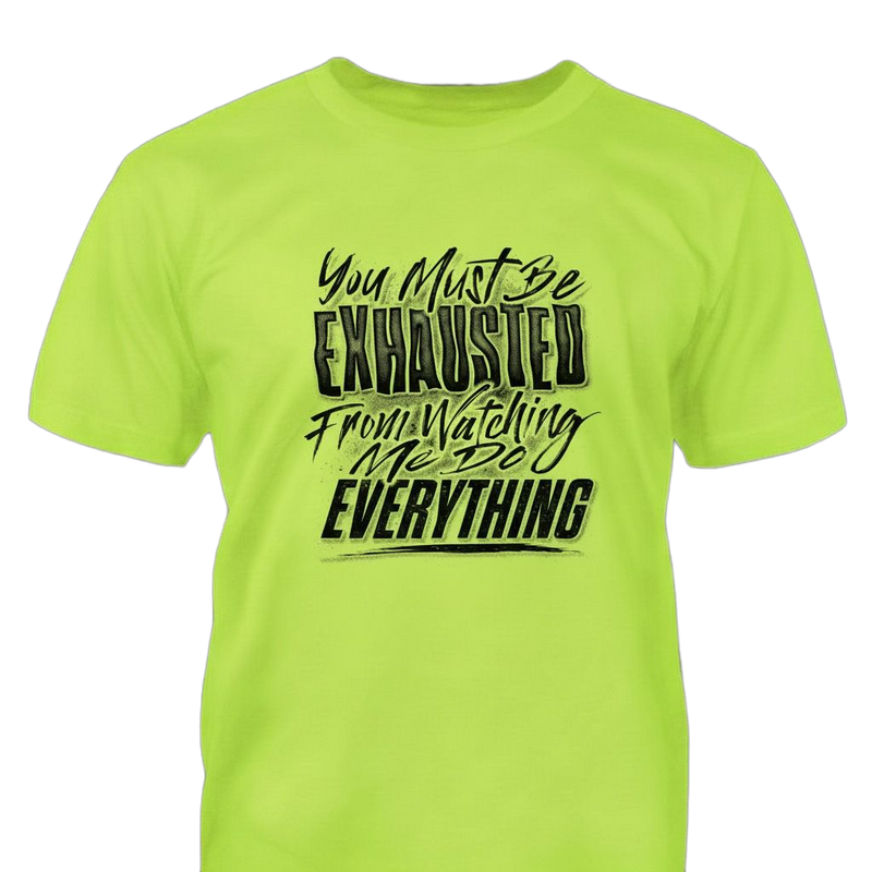 Exhausted From Watching distressed graphic hi-vis T-shirt - view 6 - Reborn XII