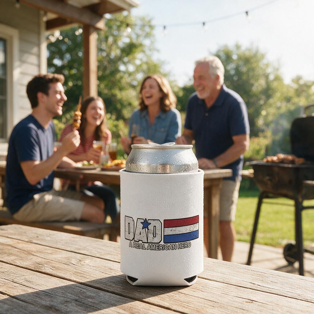 Dad - A Real American Hero - Can Cooler 6-Pack
