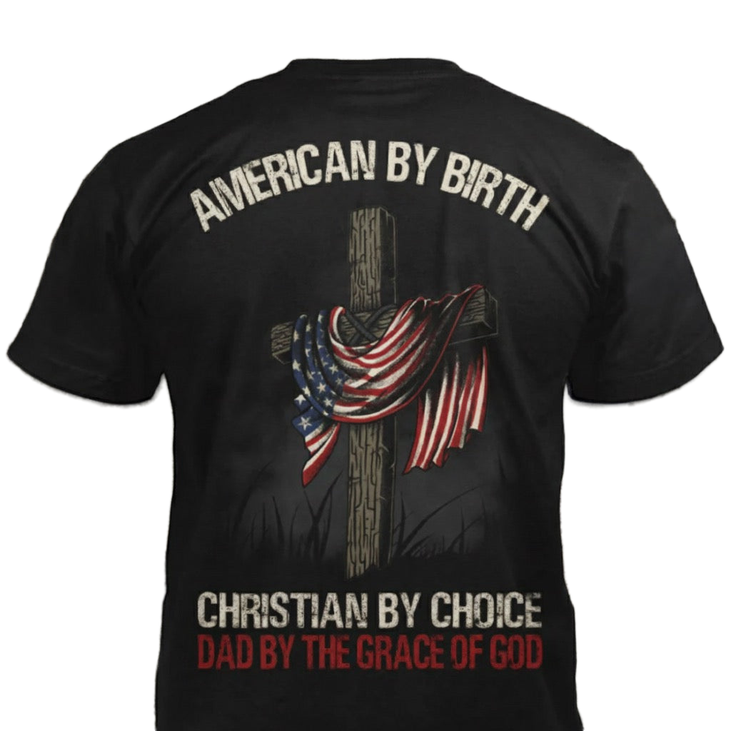 Dad By The Grace Of God distressed graphic men's T-shirt - view 7 - Reborn XII