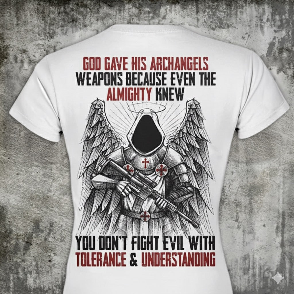 Archangels distressed graphic women's T-shirt from Reborn XII