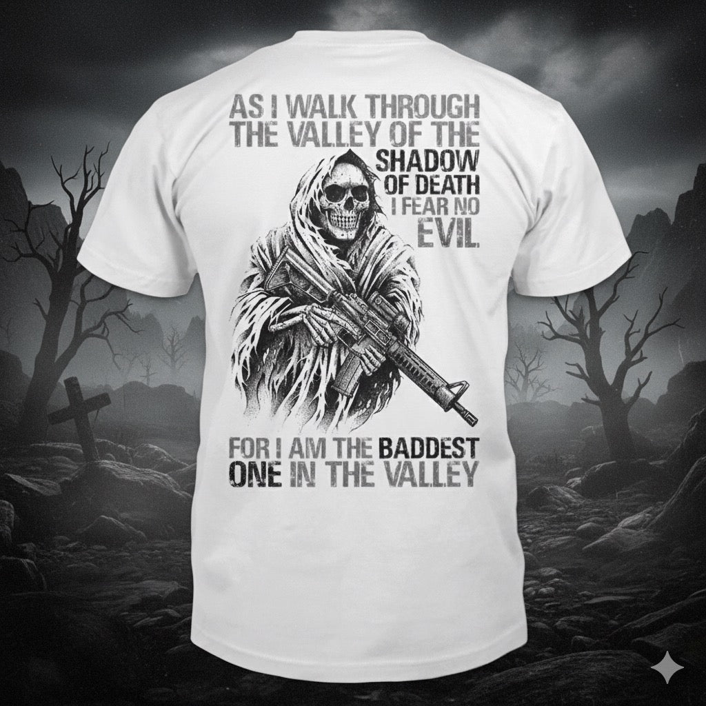 Baddest In The Valley distressed graphic men's T-shirt from Reborn XII