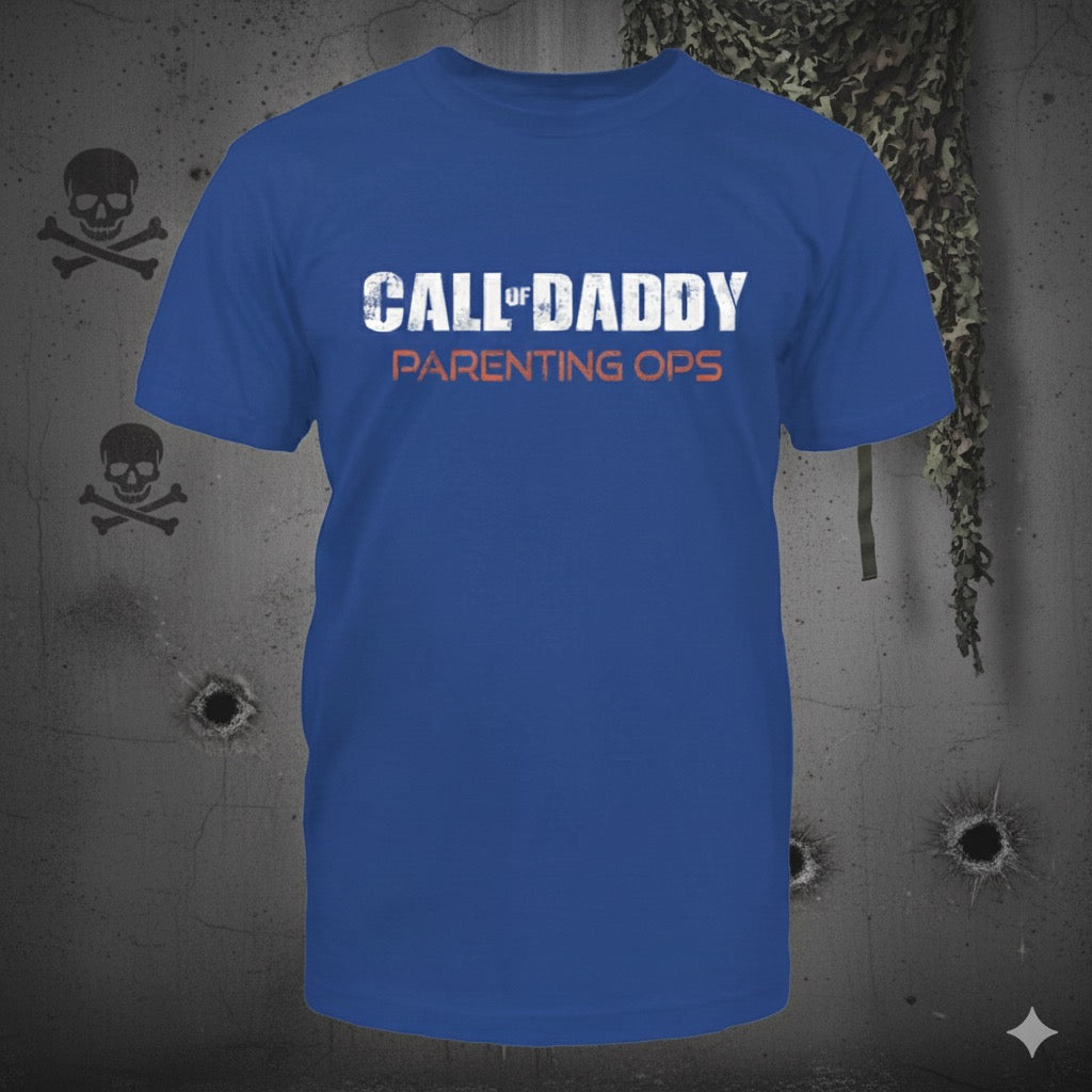 Call Of Daddy distressed graphic men's T-shirt in blue from Reborn XII