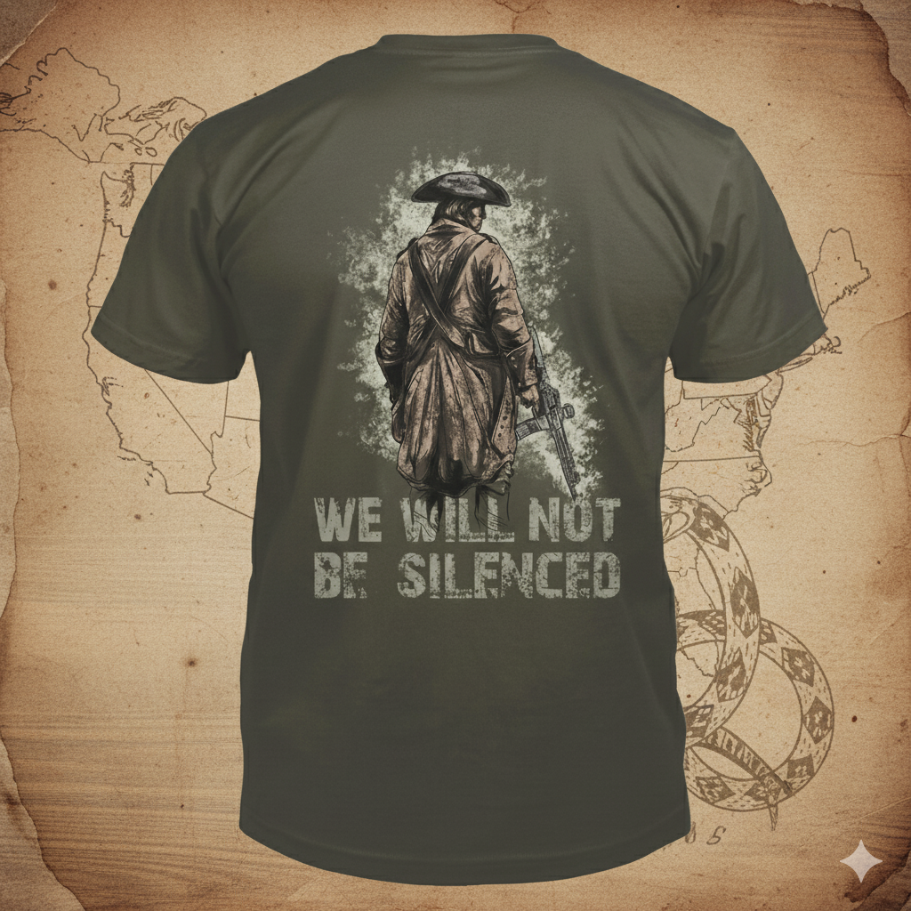 Colonial Minuteman distressed graphic men's T-shirt from Reborn XII