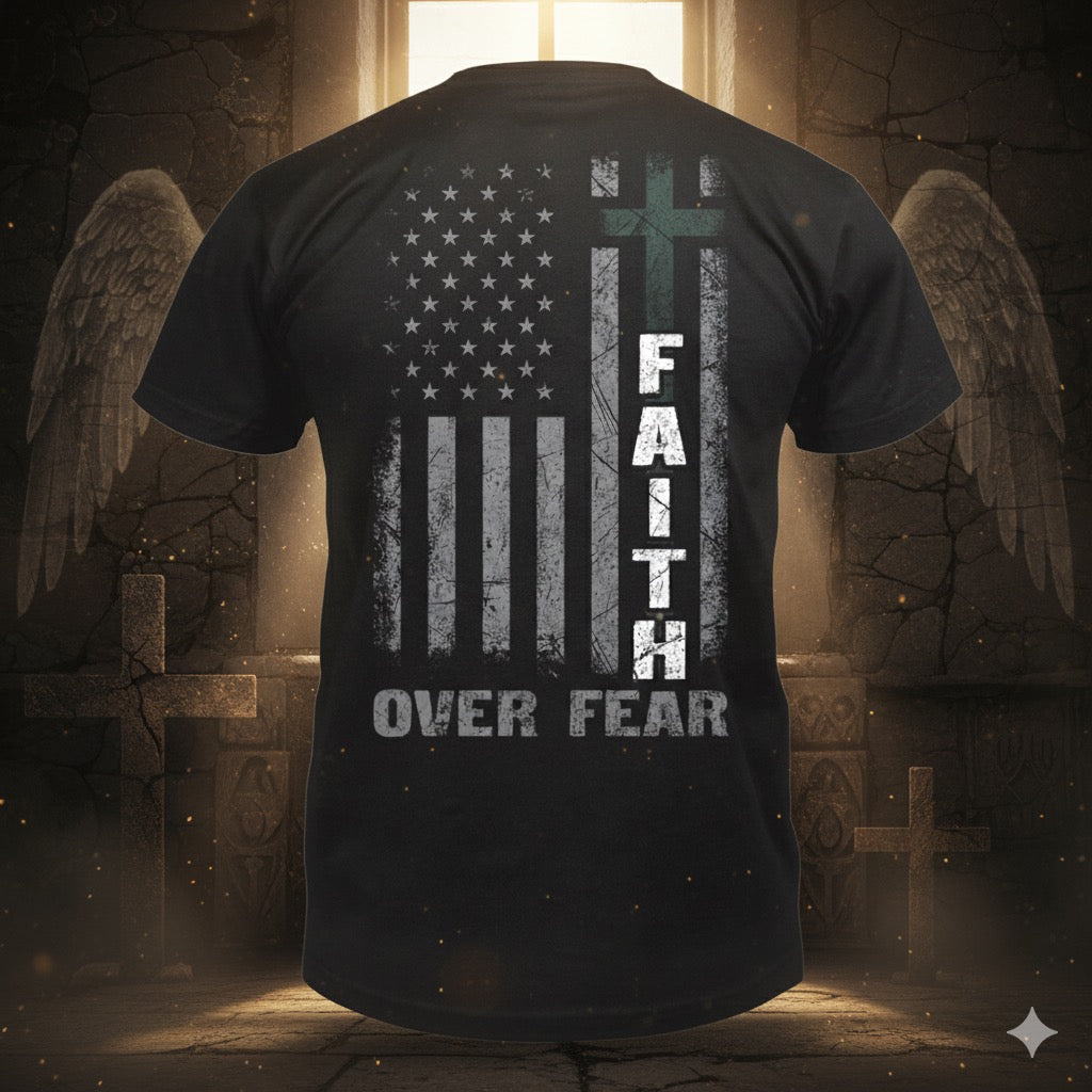 Cross Of Courage distressed graphic men's T-shirt from Reborn XII