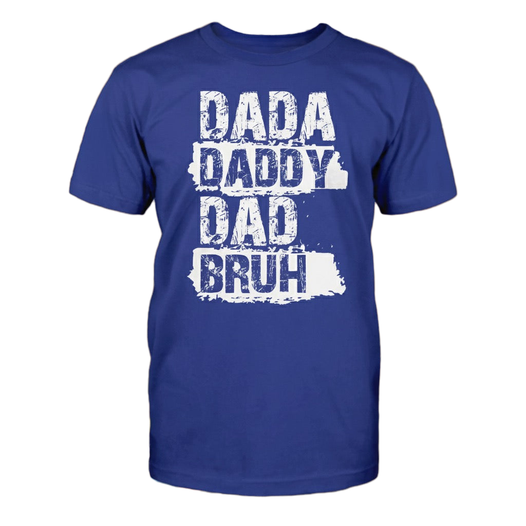 Dada, Daddy, Dad, Bruh distressed graphic men's T-shirt - view 5 - Reborn XII