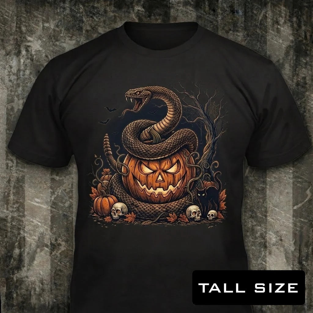 Don't Tread On Halloween distressed graphic men's tall T-shirt in black — patriotic Halloween graphic — Reborn XII