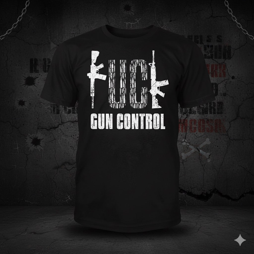 FCK Gun Control distressed graphic men's T-shirt from Reborn XII