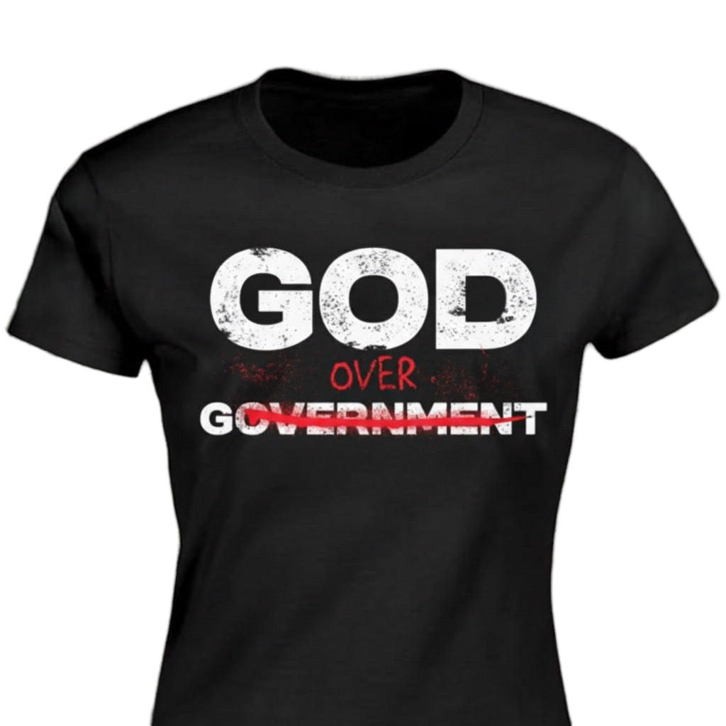God Over Government distressed graphic women's T-shirt - view 2 - Reborn XII