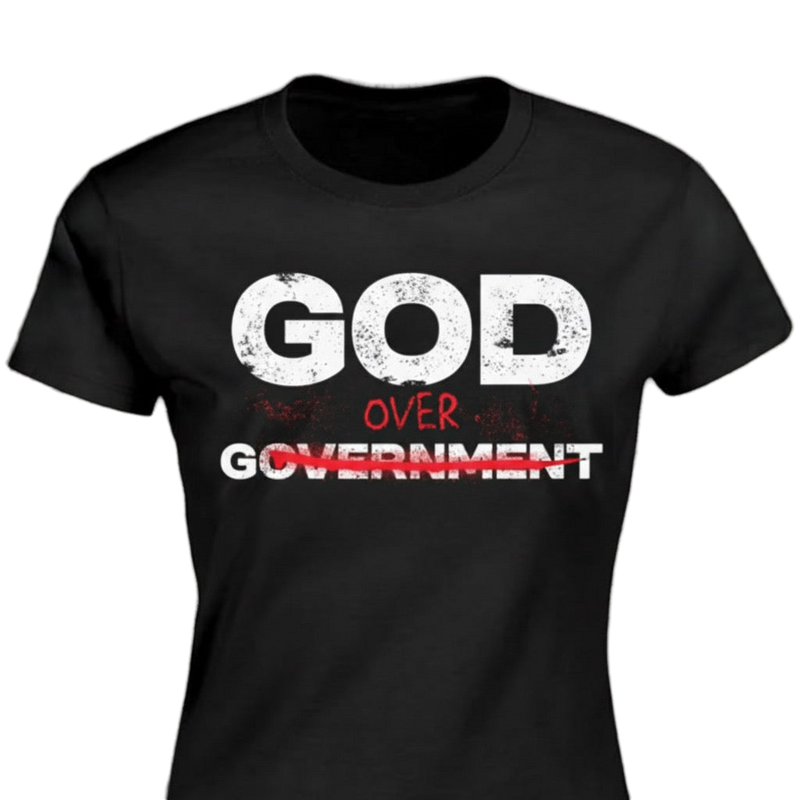 God Over Government distressed graphic women's T-shirt - view 2 - Reborn XII