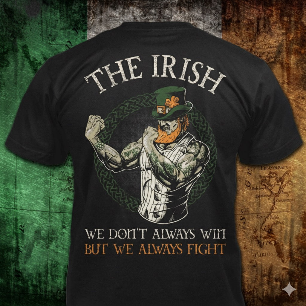 Fighting Irish distressed graphic men's T-shirt in black - view 2 - Reborn XII