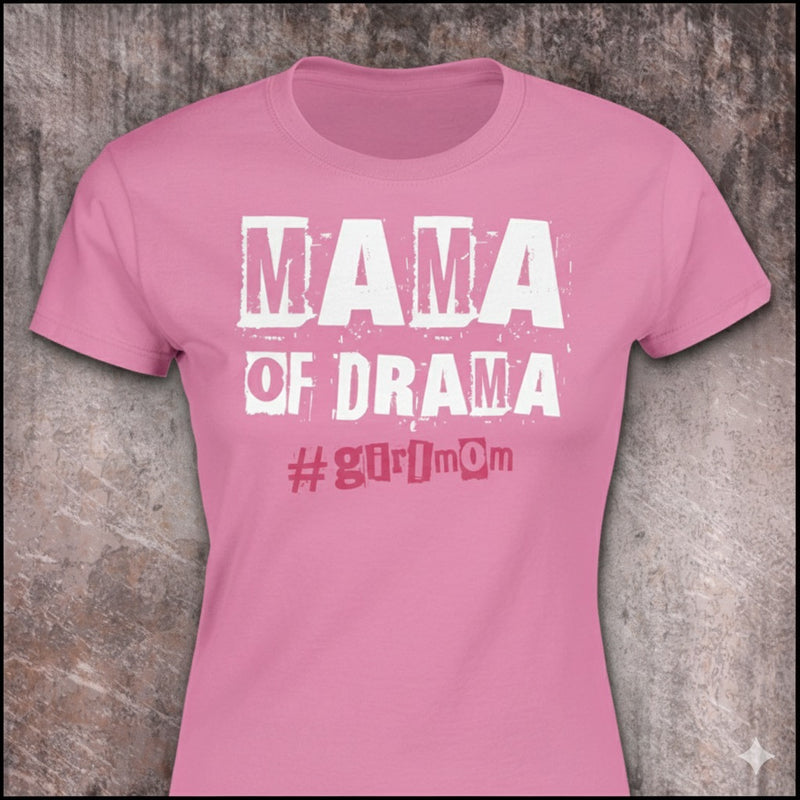 Girl Mom distressed graphic women's T-shirt in pink — bold proud mom graphic — Reborn XII