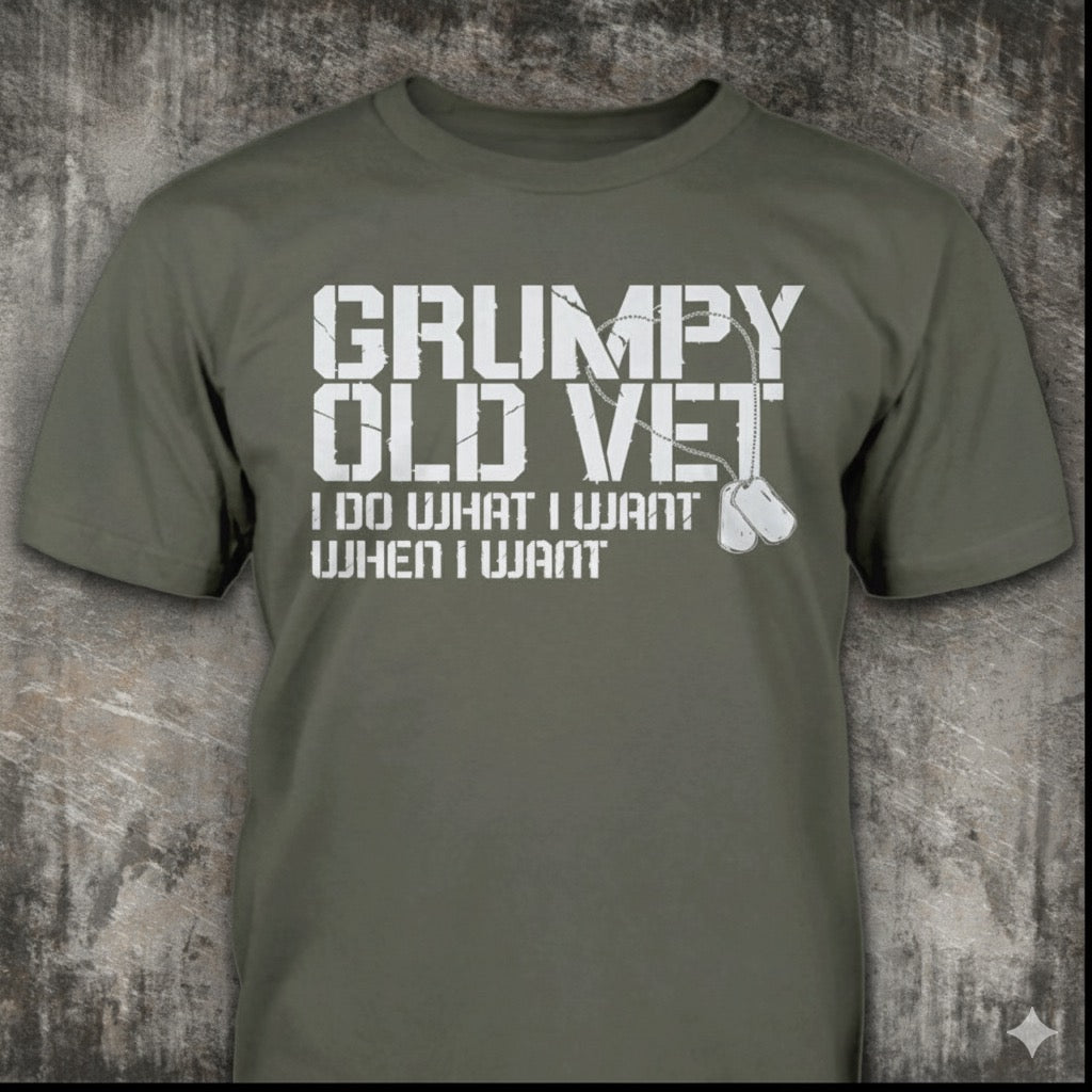 Grumpy Old Vets distressed graphic men's T-shirt from Reborn XII