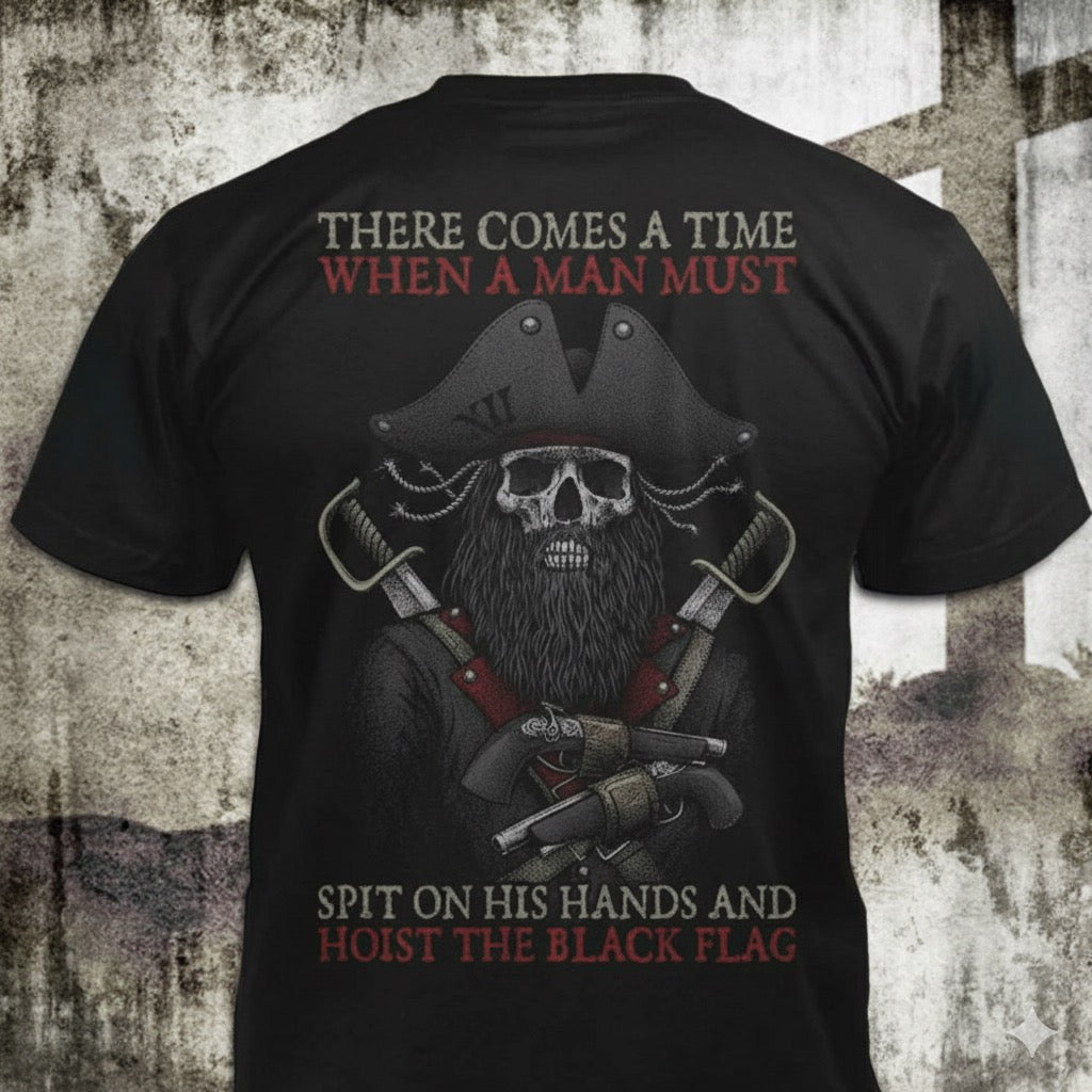 Hoist The Black Flag distressed graphic men's T-shirt from Reborn XII