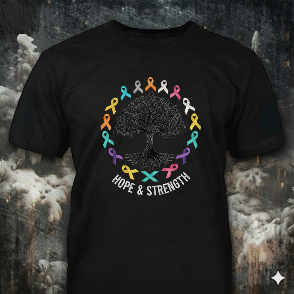 Hope And Strength distressed graphic men's T-shirt from Reborn XII