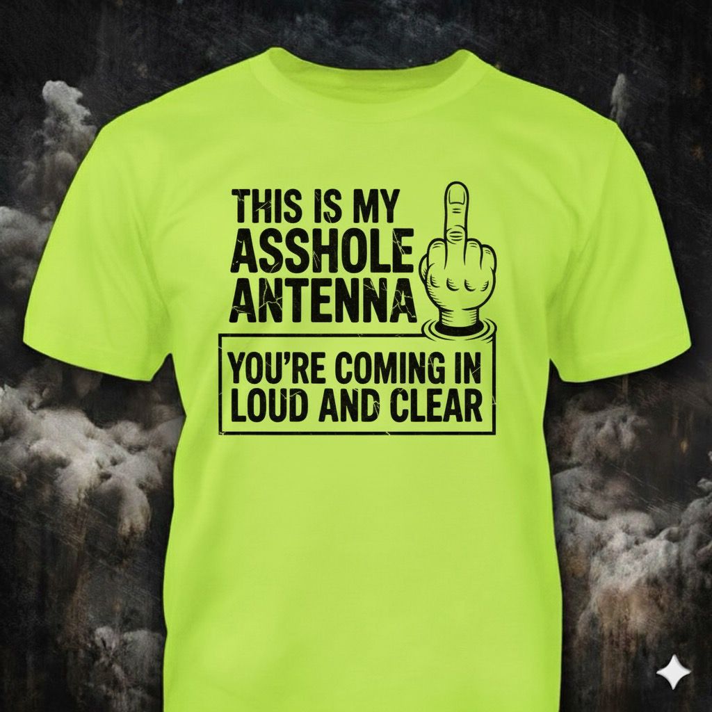 This Is My Antenna distressed graphic hi-vis safety T-shirt from Reborn XII