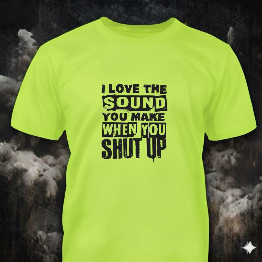 I Love The Sound distressed graphic hi-vis safety T-shirt from Reborn XII