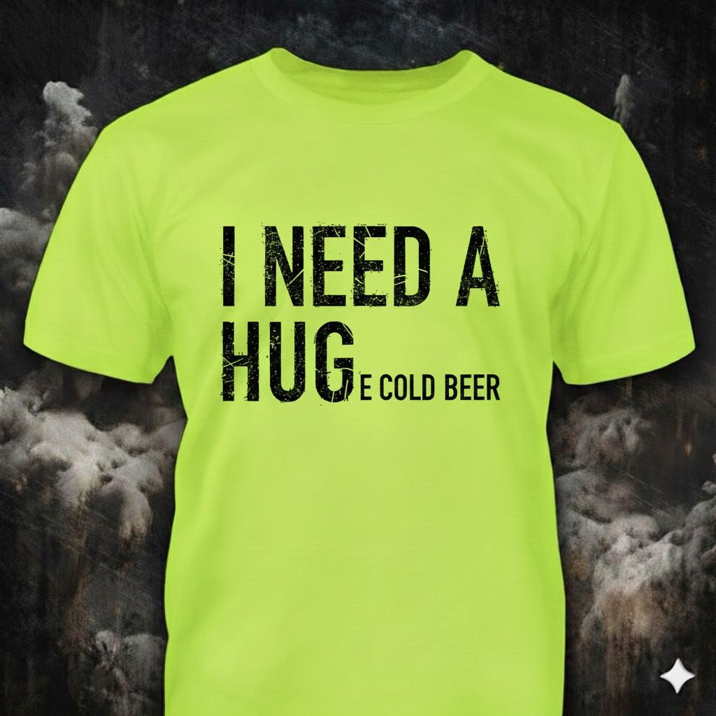 Cold Beer distressed graphic hi-vis safety T-shirt from Reborn XII