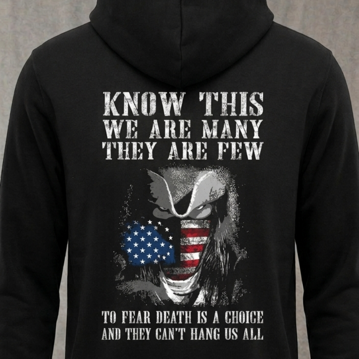 Can't Hang Us All distressed graphic unisex hoodie in black — distressed can't hang us all graphic — Reborn XII