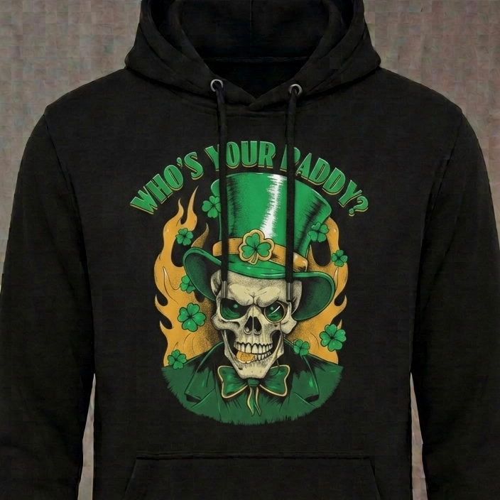 Irish Gentleman distressed graphic unisex hoodie in green — distressed Celtic and warrior graphic — Reborn XII