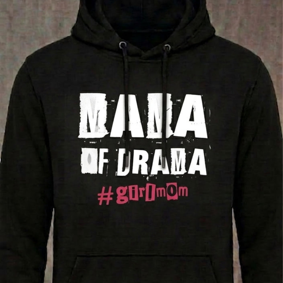 Girl Mom distressed graphic unisex hoodie in black — bold women’s empowerment graphic — Reborn XII