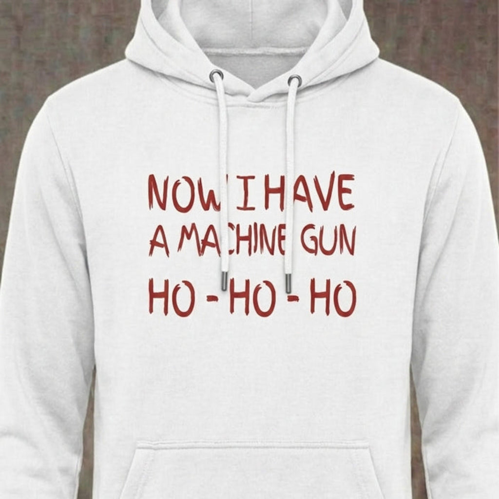 Ho-Ho-Ho distressed graphic unisex hoodie in black — bold Christmas graphic — Reborn XII