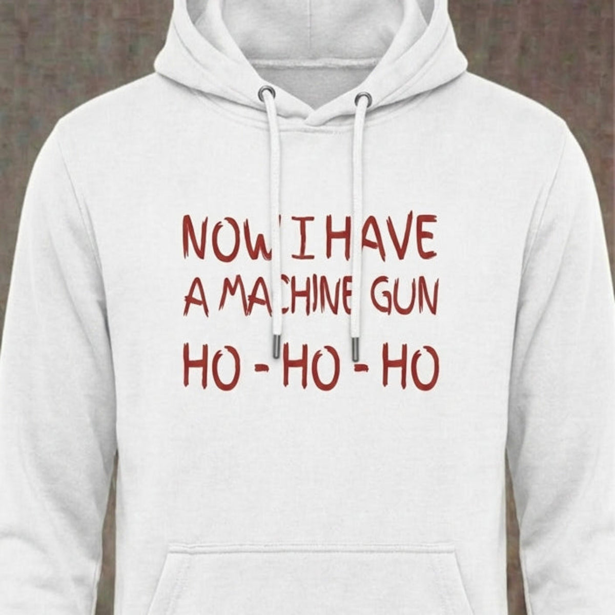 Ho-Ho-Ho distressed graphic unisex hoodie in black — bold Christmas graphic — Reborn XII