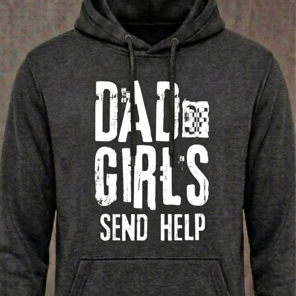 Outnumbered distressed graphic unisex hoodie in red — funny dad graphic — Reborn XII