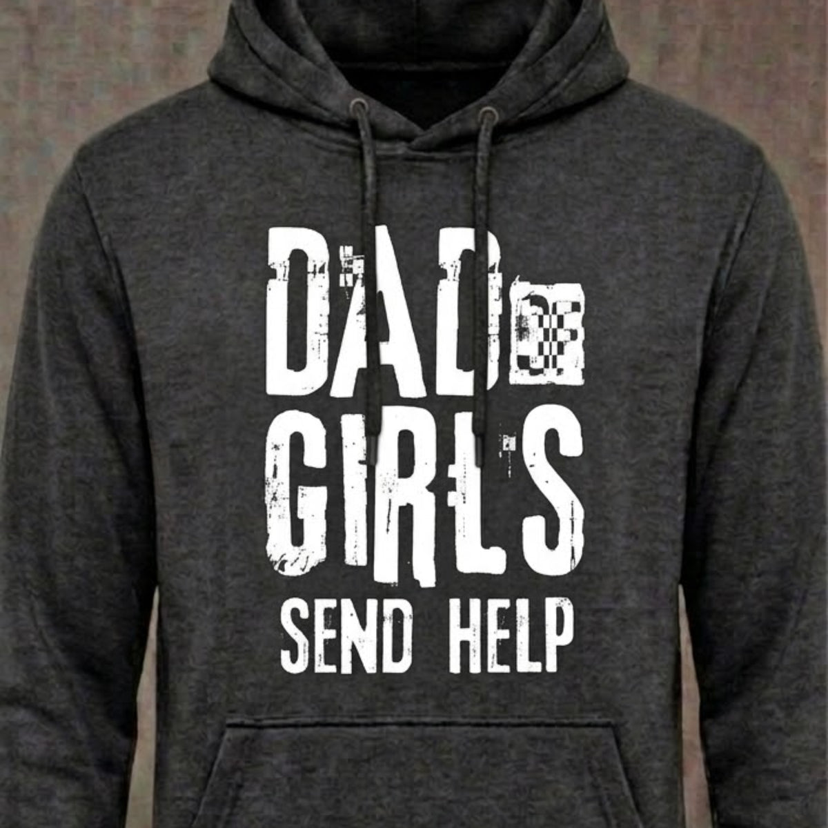 Outnumbered distressed graphic unisex hoodie in red — funny dad graphic — Reborn XII