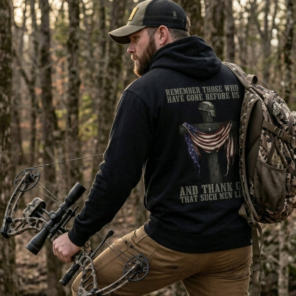 Remember Those Before Us distressed graphic unisex hoodie - view 2 - Reborn XII