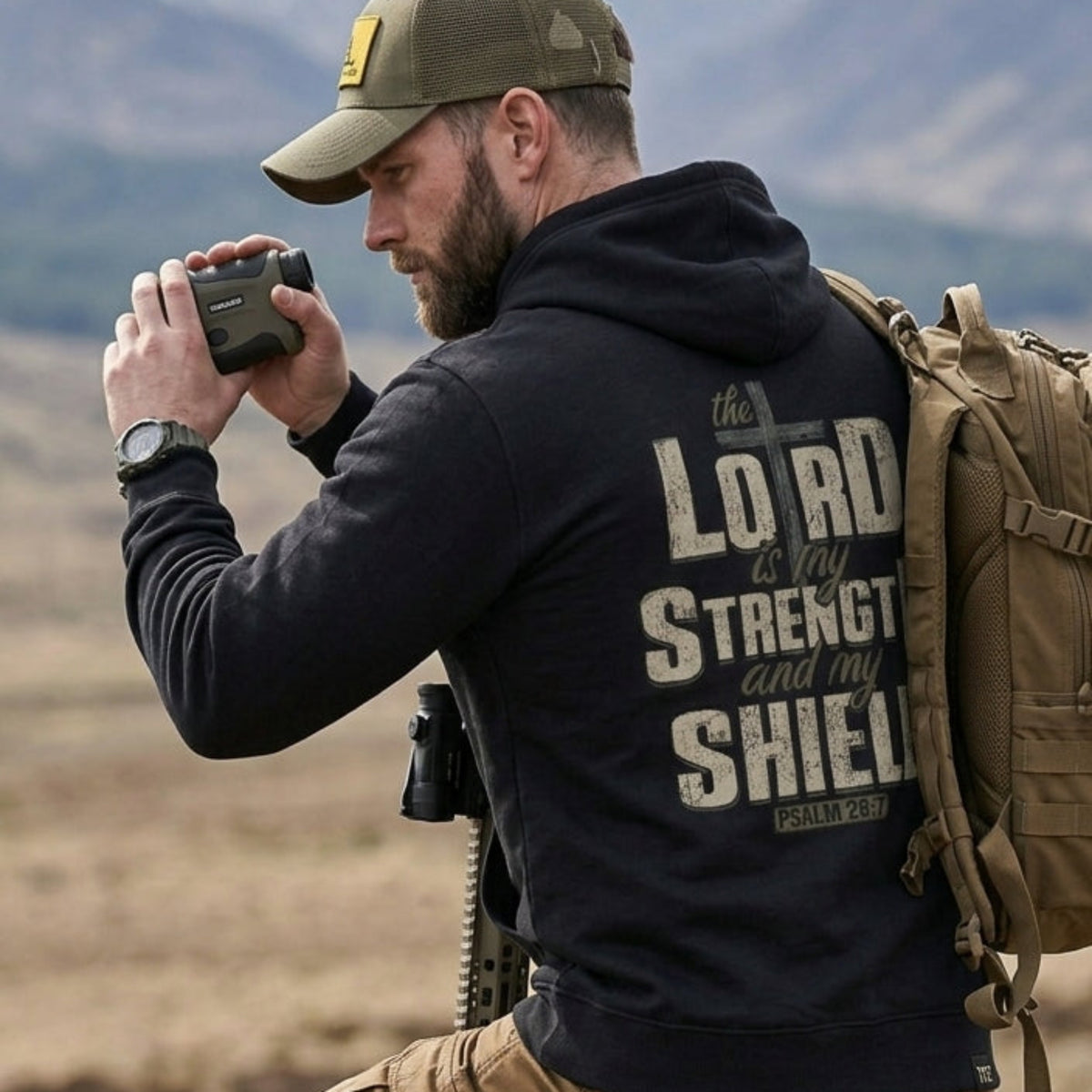 Lord Is My Strength distressed graphic unisex hoodie - view 5 - Reborn XII