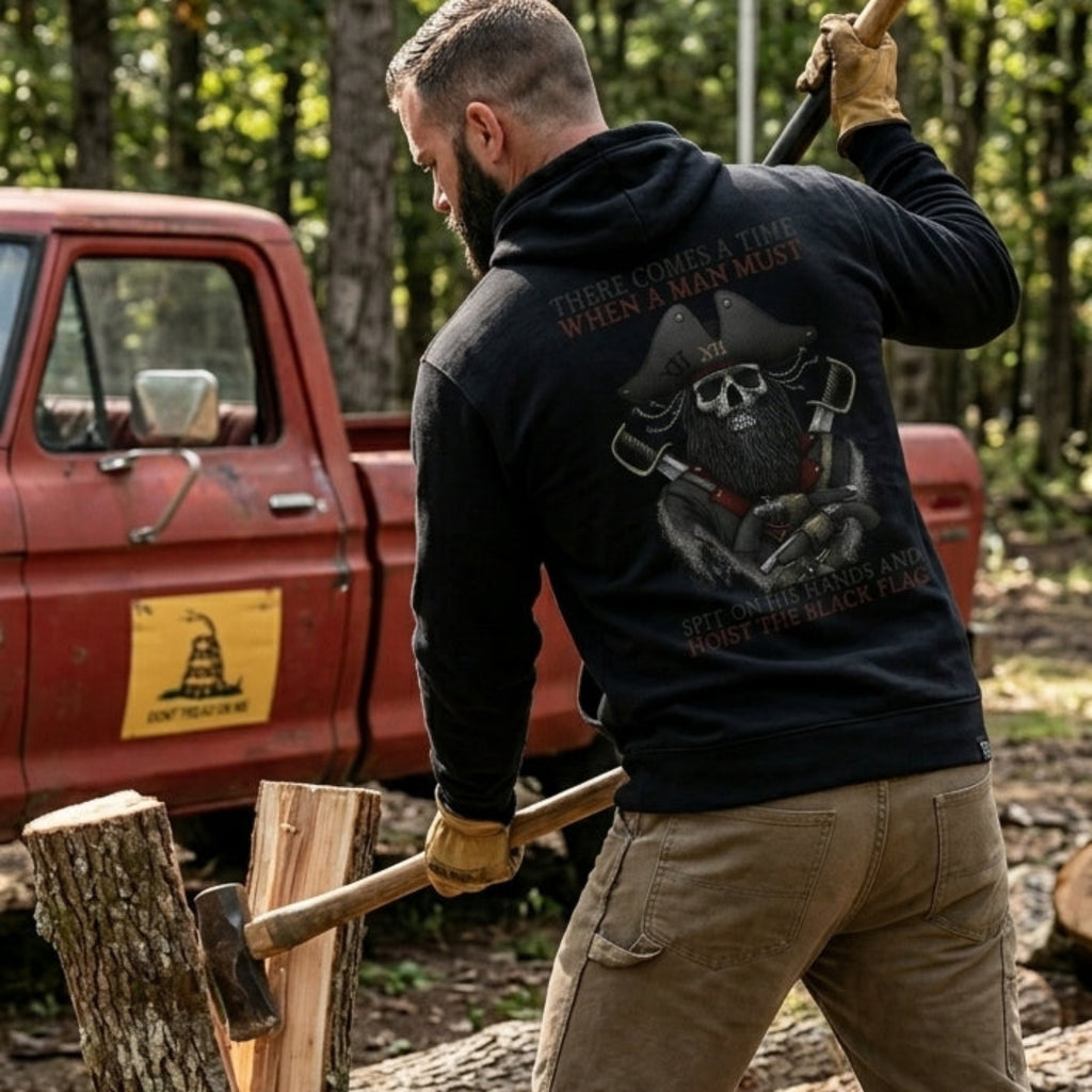 Hoist The Black Flag distressed graphic unisex hoodie - view 4 - Reborn XII
