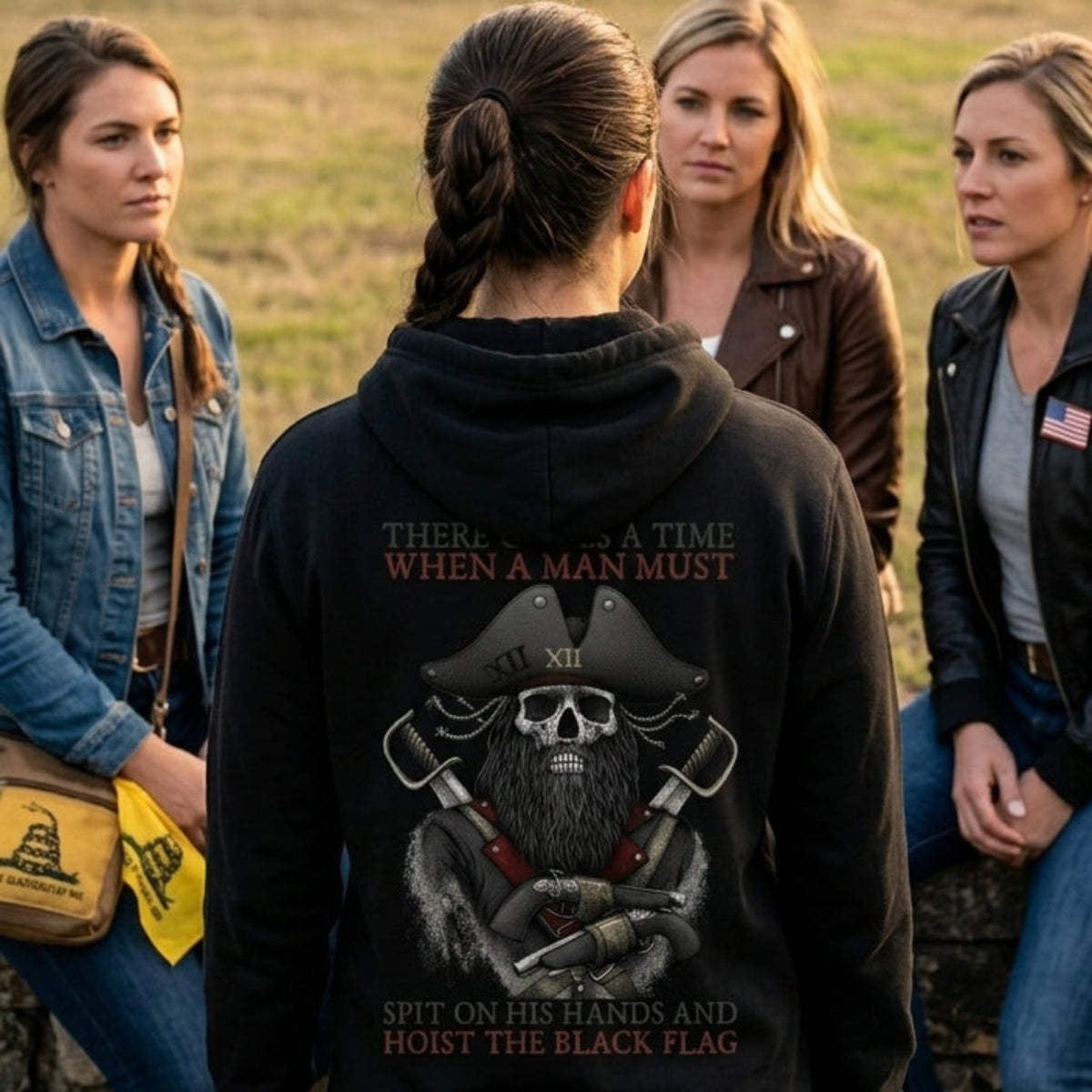 Hoist The Black Flag distressed graphic unisex hoodie - view 5 - Reborn XII