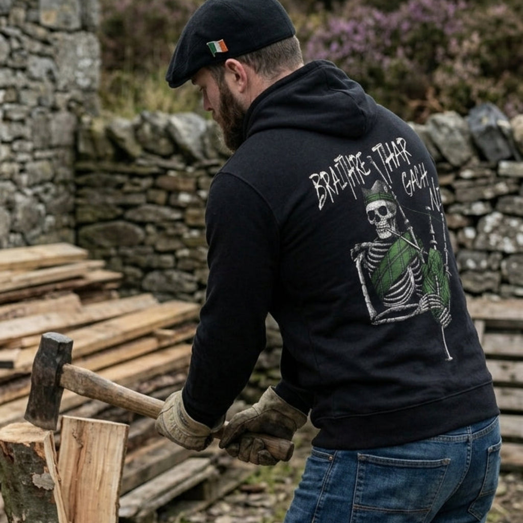Braithre Thar Gach Ni distressed graphic unisex hoodie - view 2 - Reborn XII