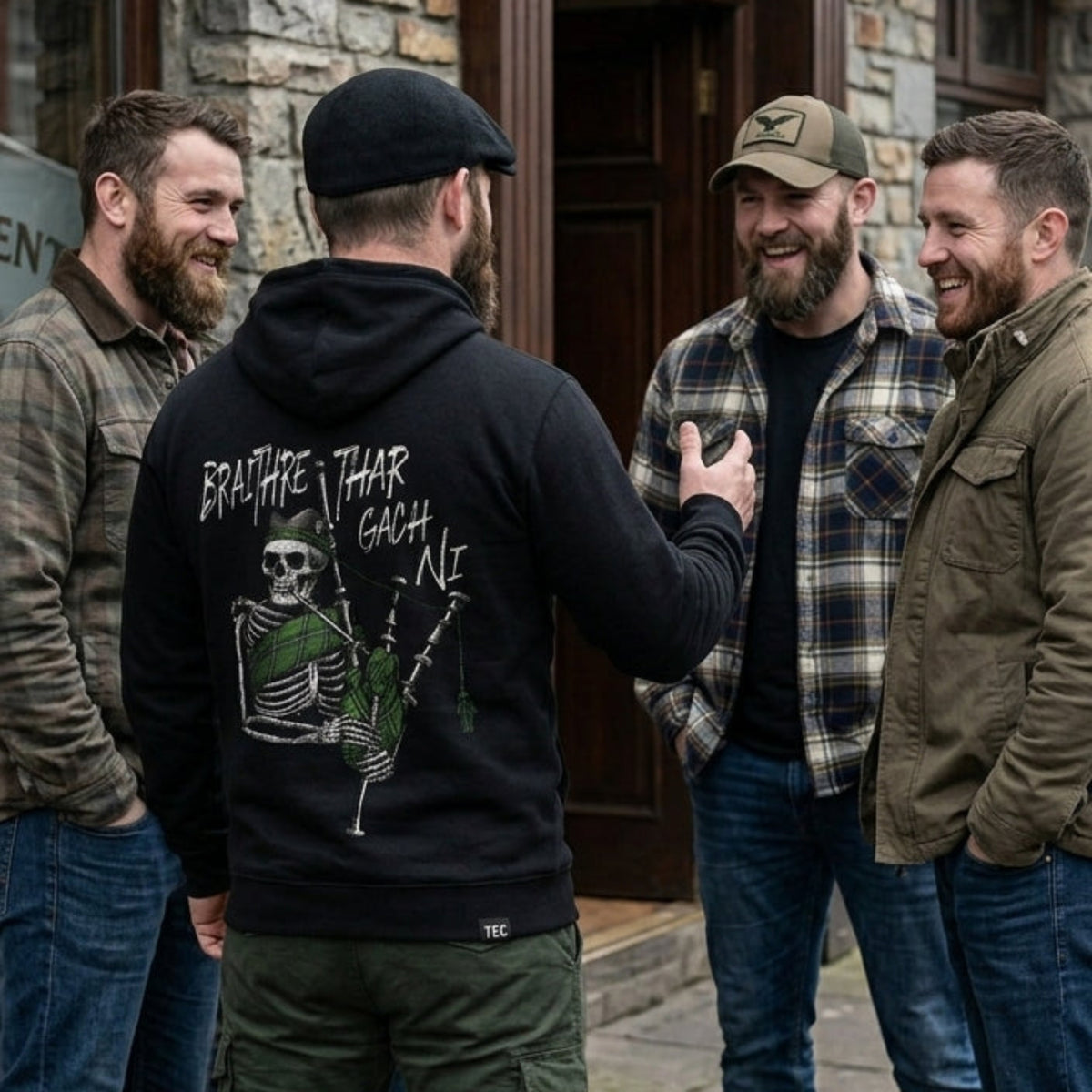 Braithre Thar Gach Ni distressed graphic unisex hoodie - view 4 - Reborn XII