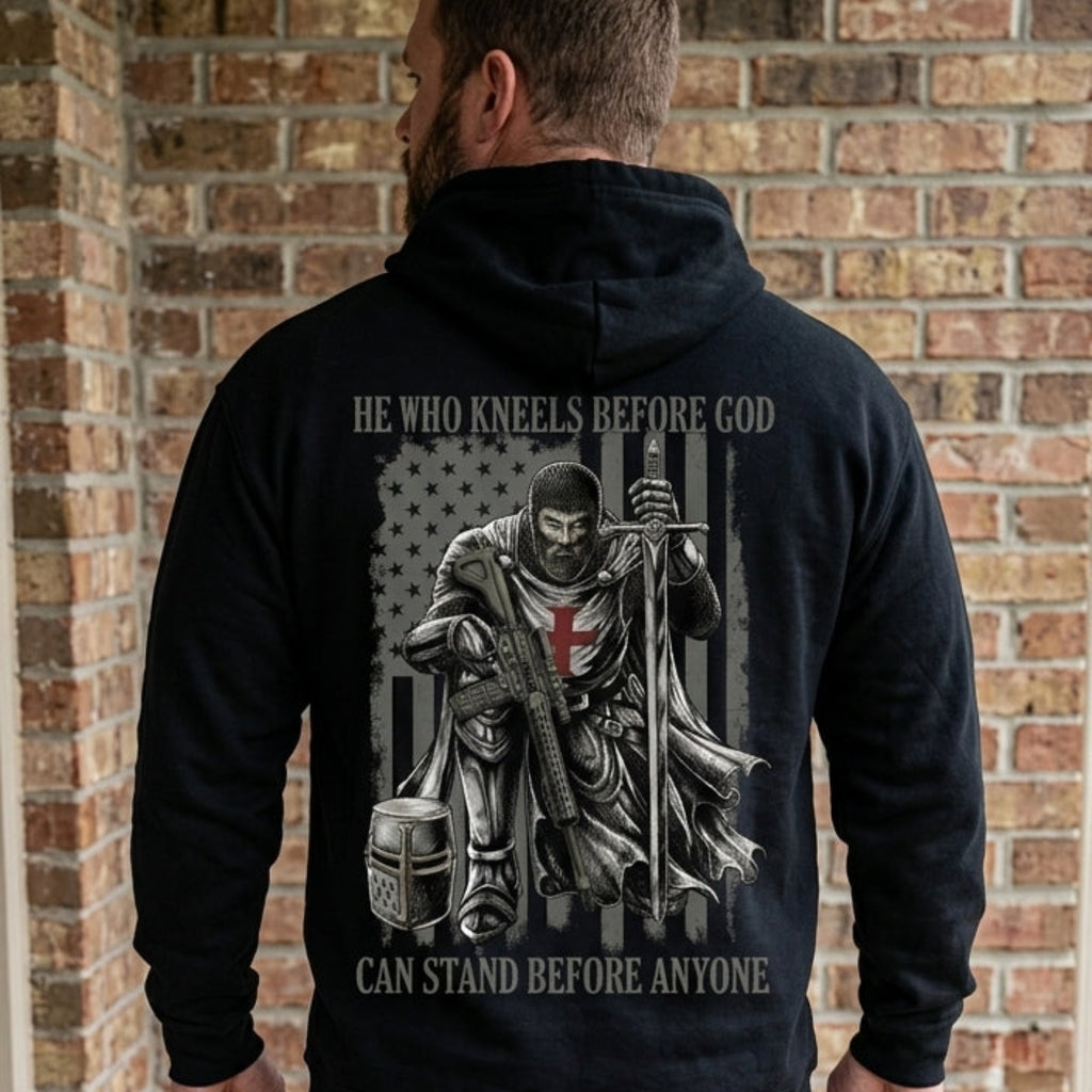 He Who Kneels Before God distressed graphic unisex hoodie - view 6 - Reborn XII