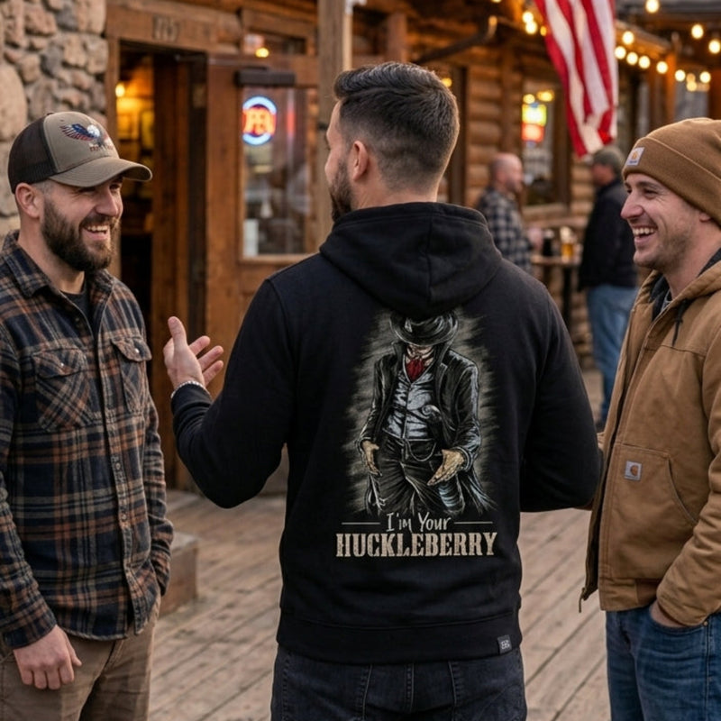 I'm Your Huckleberry distressed graphic unisex hoodie - view 4 - Reborn XII