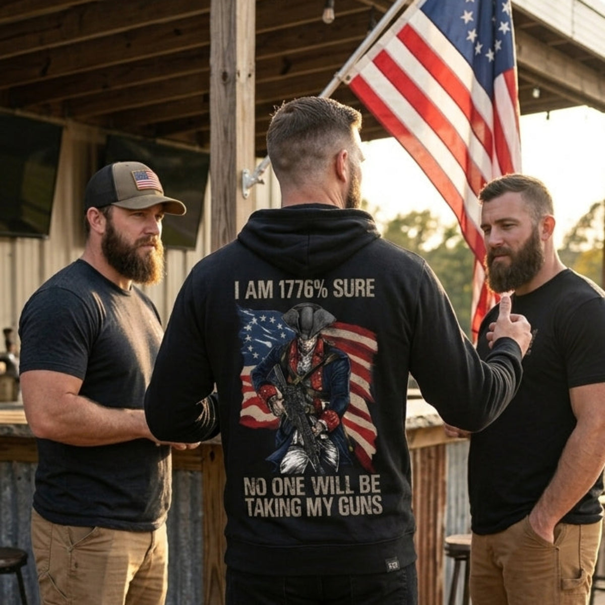 1776% Sure distressed graphic unisex hoodie - view 6 - Reborn XII