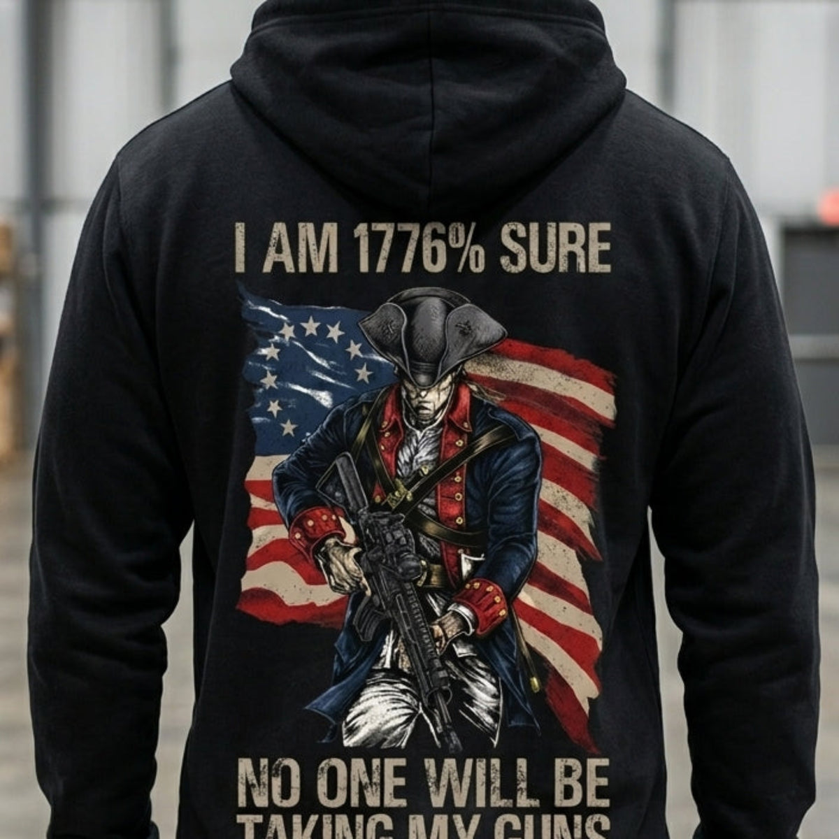 1776% Sure distressed graphic unisex hoodie - view 3 - Reborn XII