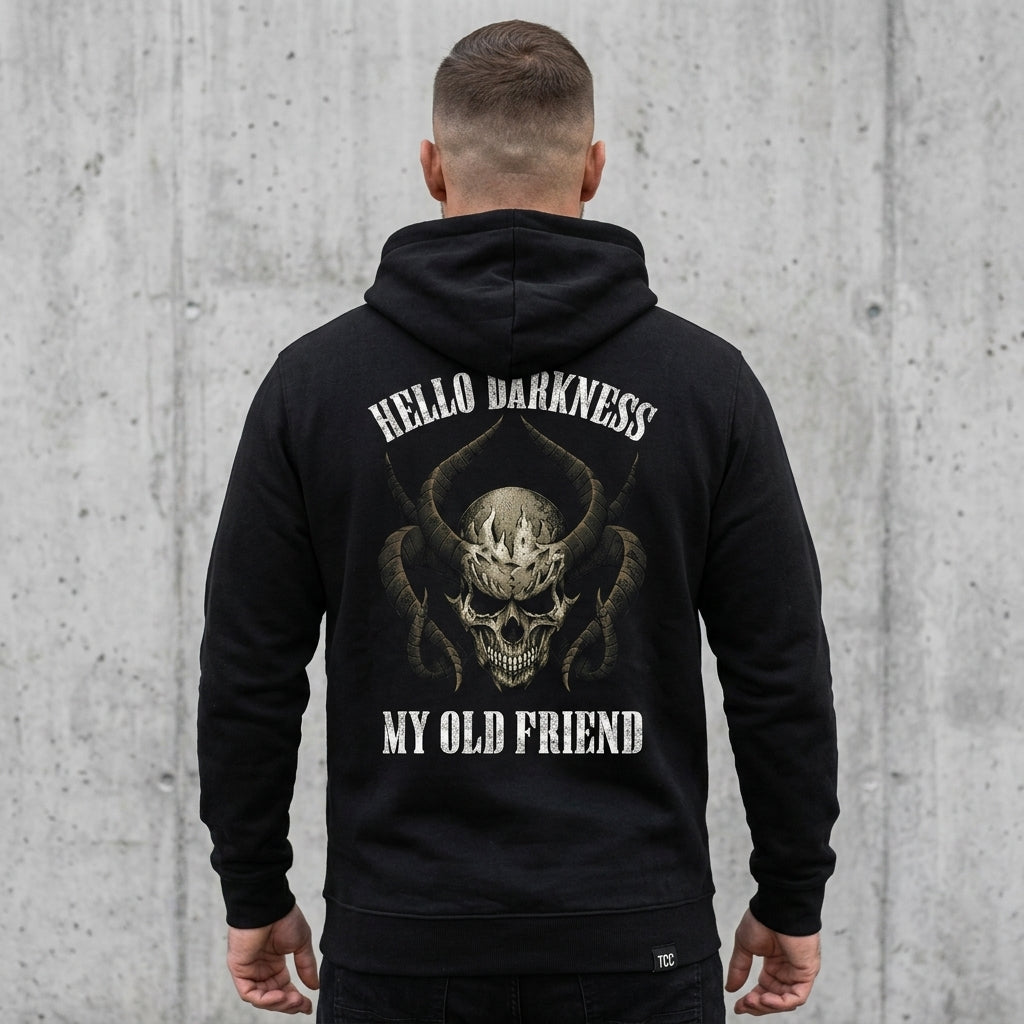 Hello Darkness distressed graphic unisex hoodie - view 4 - Reborn XII