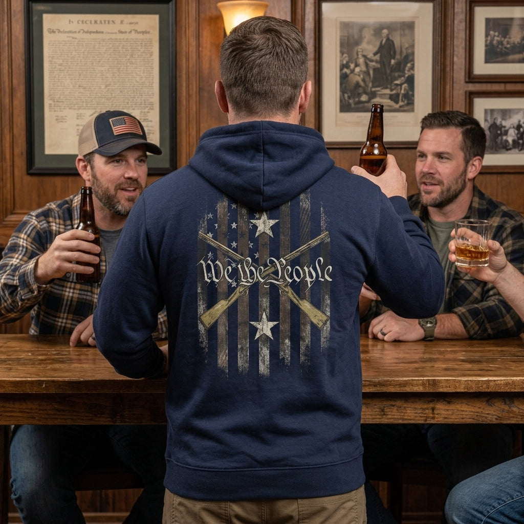 Liberty Rifles distressed graphic unisex hoodie - view 3 - Reborn XII