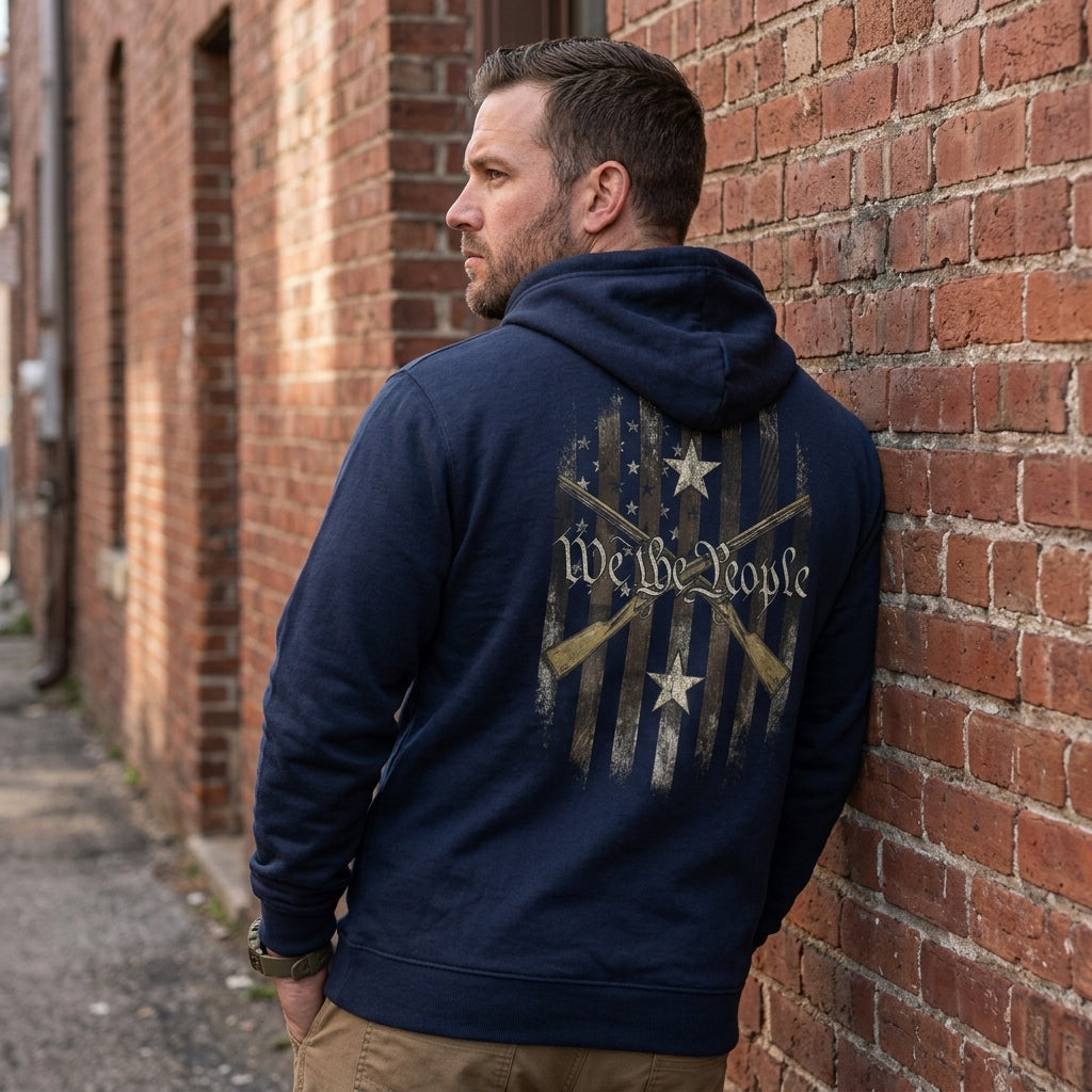 Liberty Rifles distressed graphic unisex hoodie - view 4 - Reborn XII