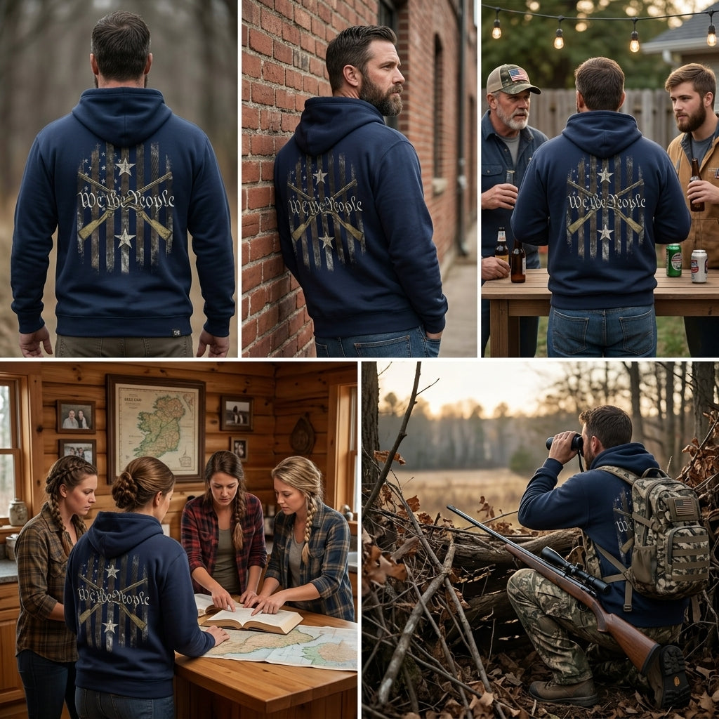 Liberty Rifles distressed graphic unisex hoodie - view 6 - Reborn XII