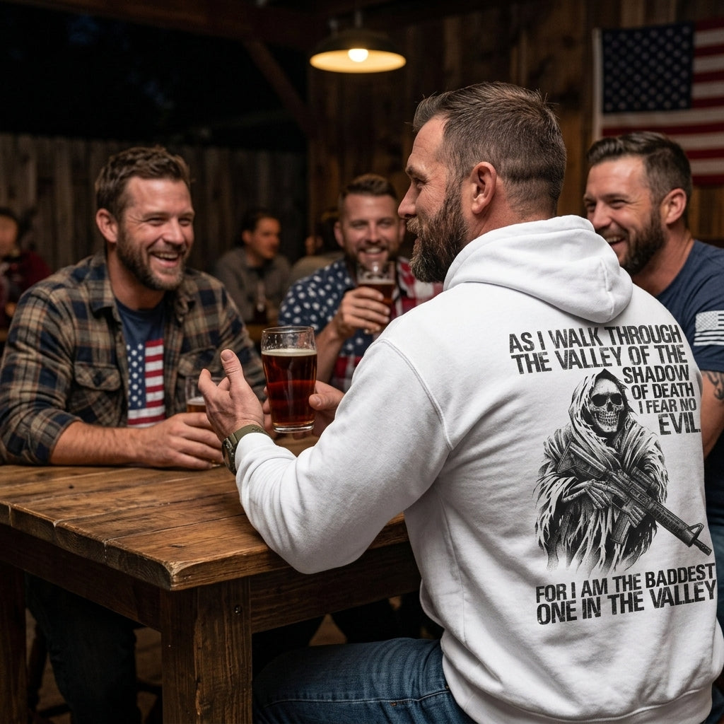 Baddest In The Valley distressed graphic unisex hoodie - view 5 - Reborn XII