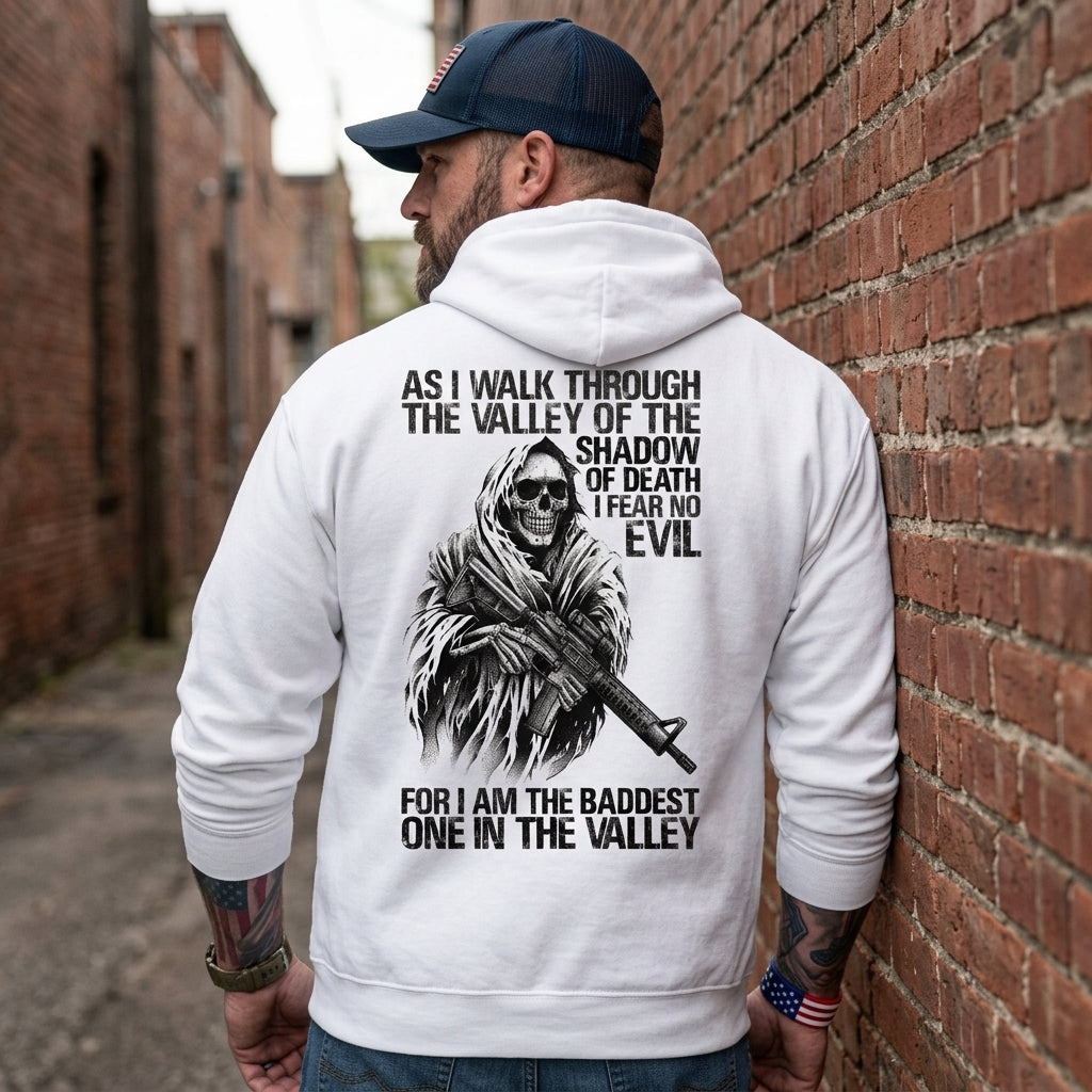 Baddest In The Valley distressed graphic unisex hoodie - view 6 - Reborn XII