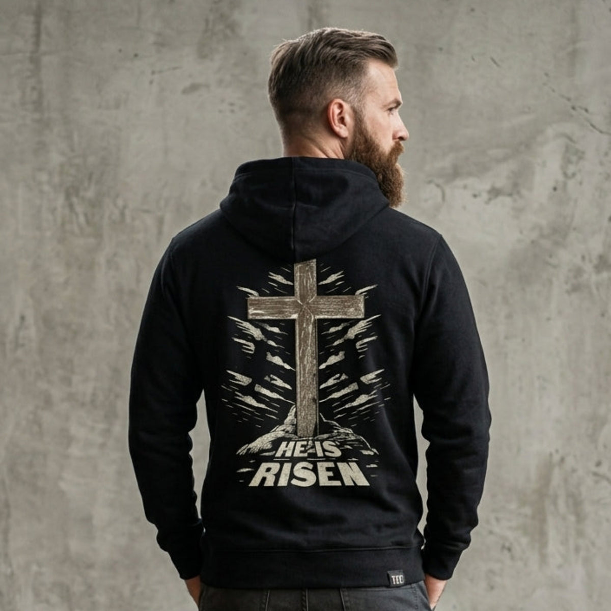 He Is Risen distressed graphic unisex hoodie - view 5 - Reborn XII