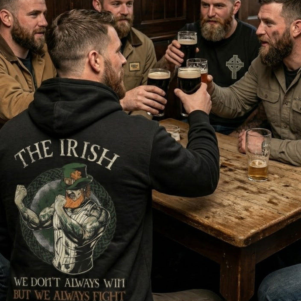 Fighting Irish distressed graphic unisex hoodie - view 3 - Reborn XII