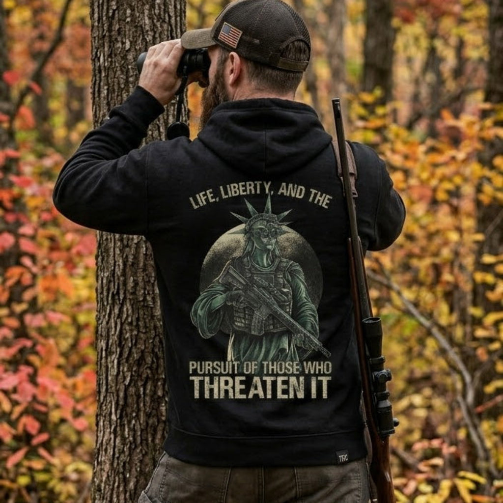 Tactical Liberty distressed graphic unisex hoodie - view 2 - Reborn XII